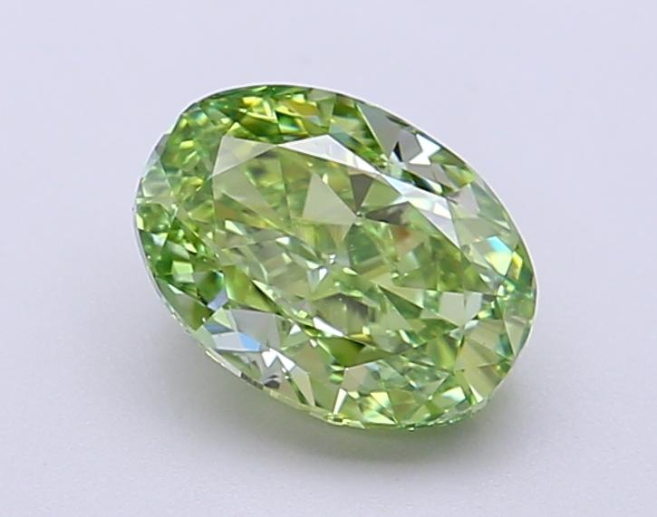 1.51 Ct. Fancy Vivid Green Oval Lab Grown Diamond