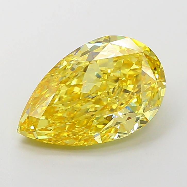 7.03 Ct. Fancy Vivid Yellow Pear Lab Grown Diamond