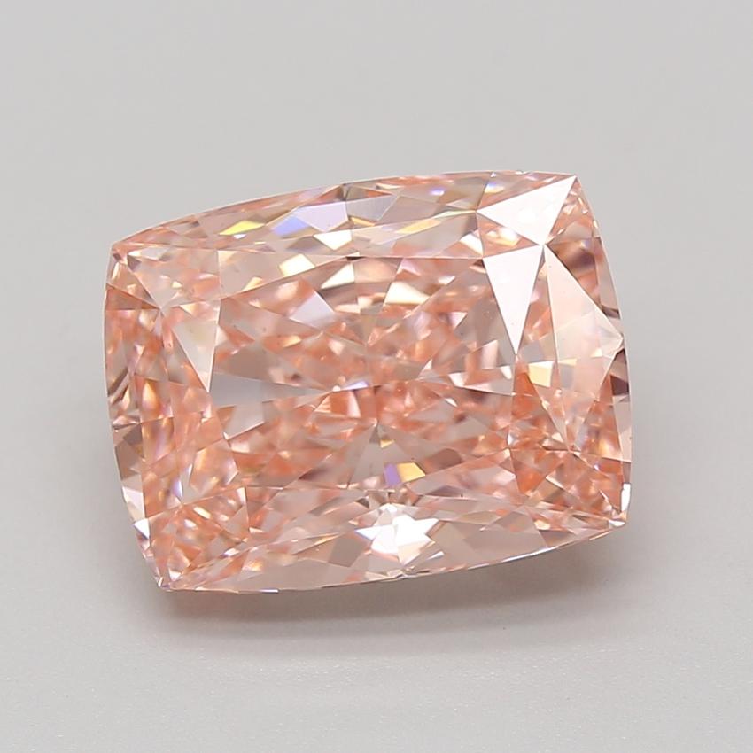 6.43 Ct. Fancy Vivid Pink Cushion Lab Grown Diamond