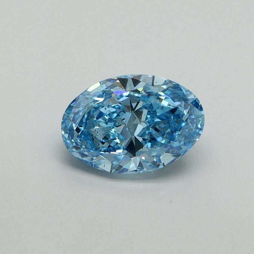 1.51 Ct. Fancy Vivid Blue Oval Lab Grown Diamond
