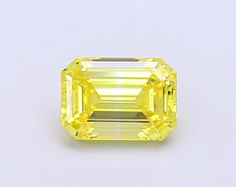 1.02 Ct. Fancy Vivid  Yellow Emerald Lab Grown Diamond