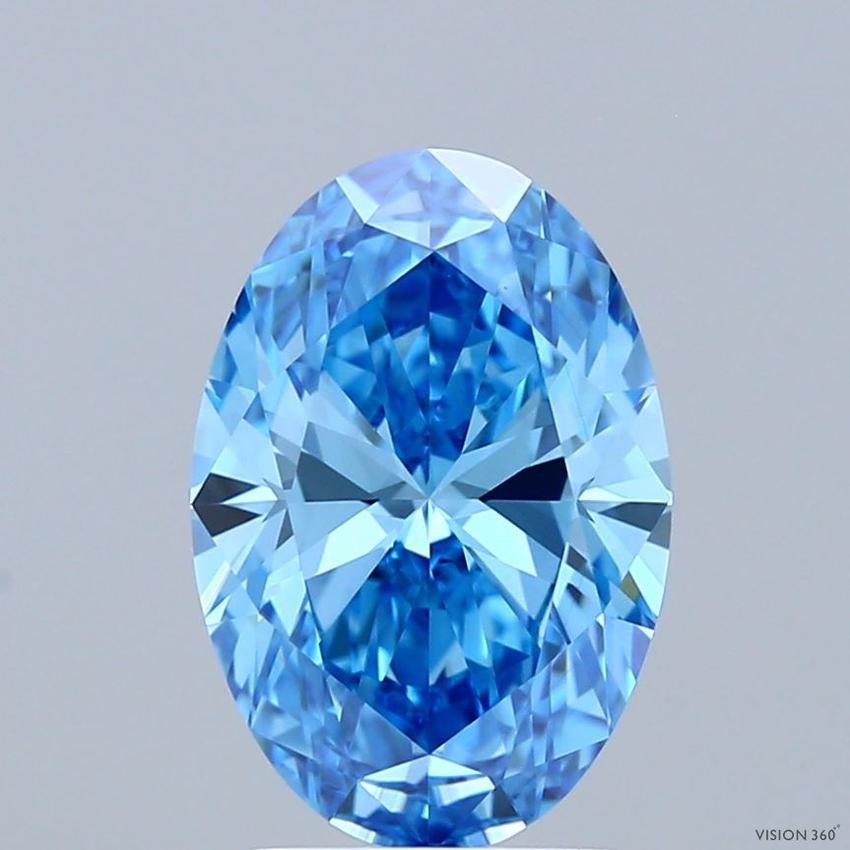 2.51 Ct. Fancy Vivid Blue Oval Lab Grown Diamond