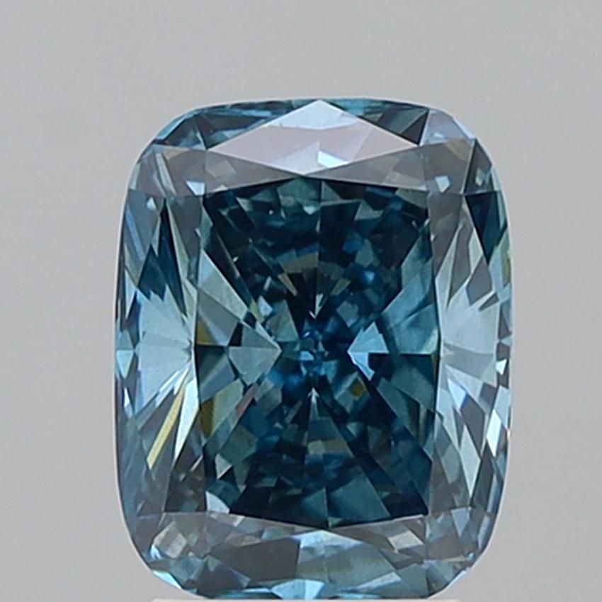 3.02 Ct. Fancy Vivid Blue Cushion Lab Grown Diamond