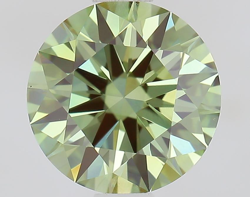1.06 Ct. Fancy Vivid Green Round Lab Grown Diamond