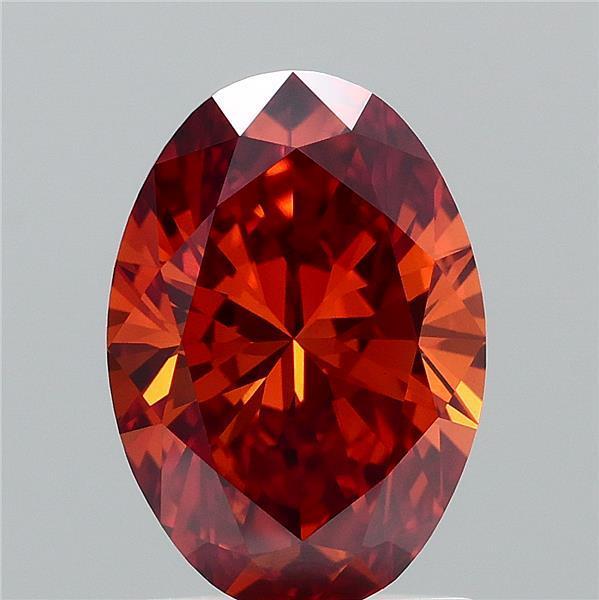 1.55 Ct. Fancy Intense Brownish Orange Oval Lab Grown Diamond