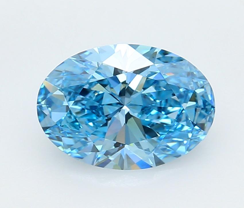 2.08 Ct. Fancy Vivid  Blue Oval Lab Grown Diamond