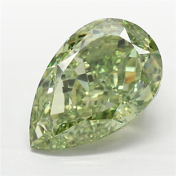 4.02 Ct. Fancy Vivid  Green Pear Lab Grown Diamond