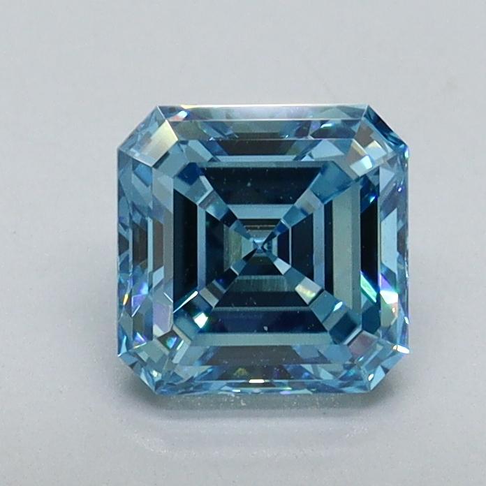 1.01 Ct. Fancy Vivid Malibu Blue Asscher Lab Grown Diamond