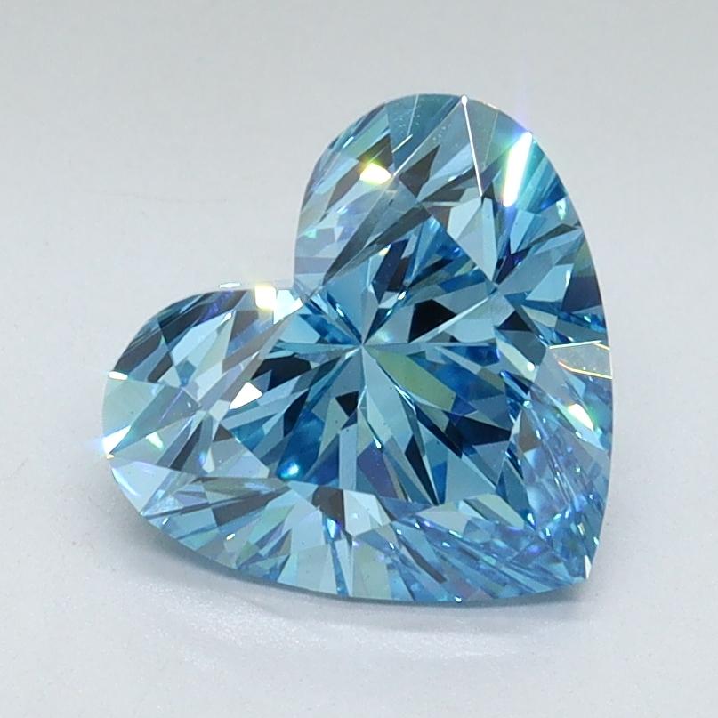1.71 Ct. Fancy Vivid Malibu Blue Heart Lab Grown Diamond
