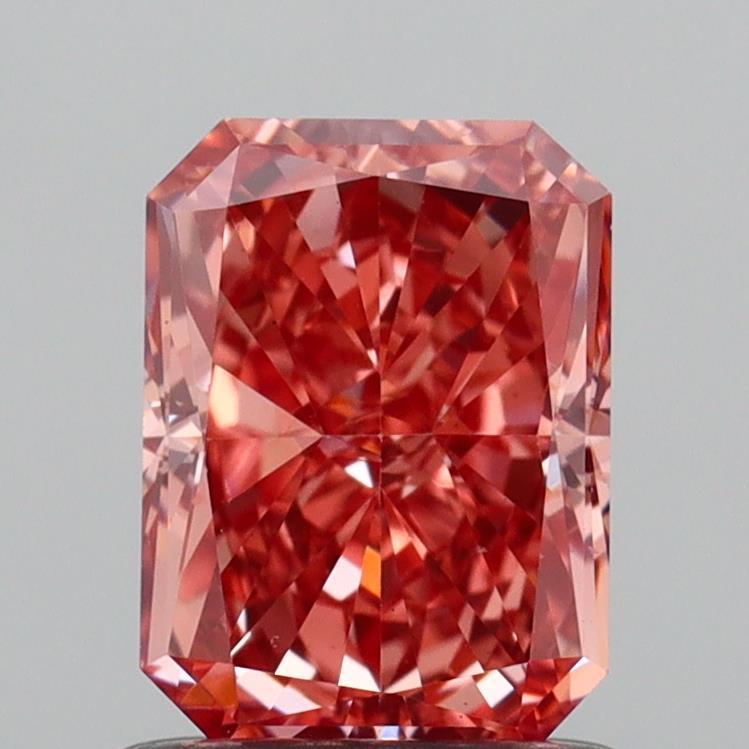 1.21 Ct. Fancy Vivid Brownish Pink Radiant Lab Grown Diamond