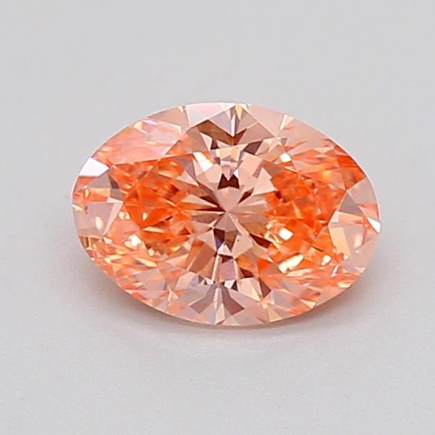 0.64 Ct. Fancy Vivid Orangy Pink Oval Lab Grown Diamond