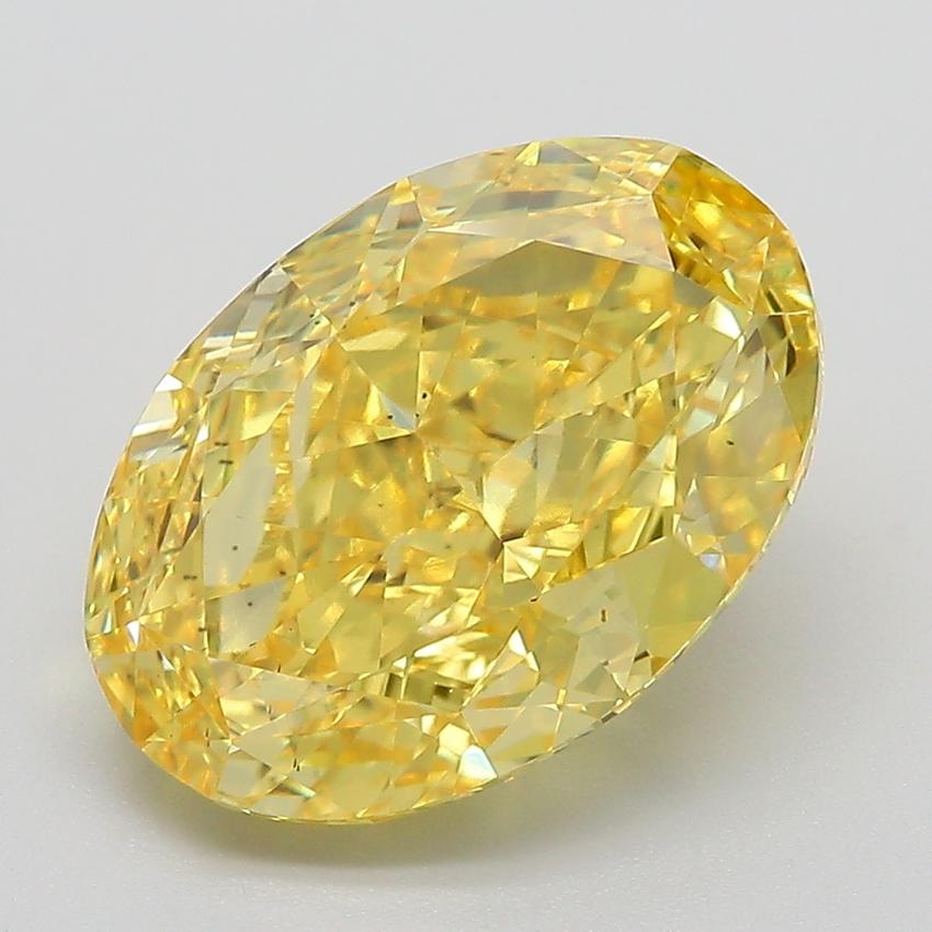 5.21 Ct. Fancy Vivid Yellow Oval Lab Grown Diamond