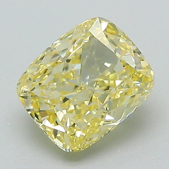 1.46 Ct. Fancy Intense Yellow Cushion Lab Grown Diamond