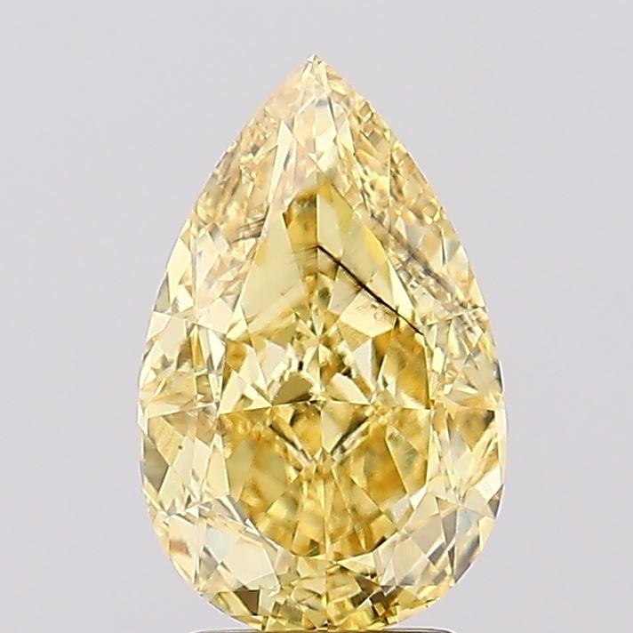3.17 Ct. Fancy Vivid Yellow Pear Lab Grown Diamond