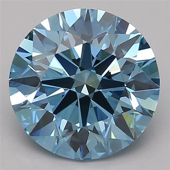 2.48 Ct. Fancy Vivid Blue Round Lab Grown Diamond
