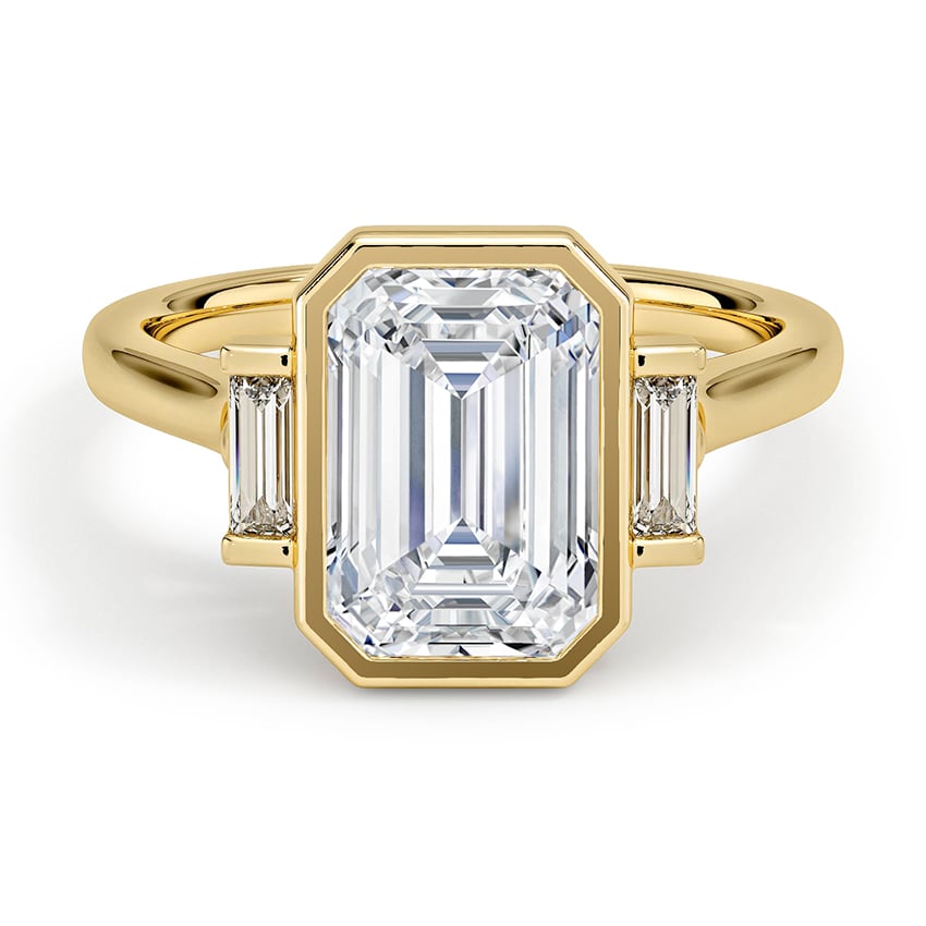 Custom Bezel Three Stone Ring