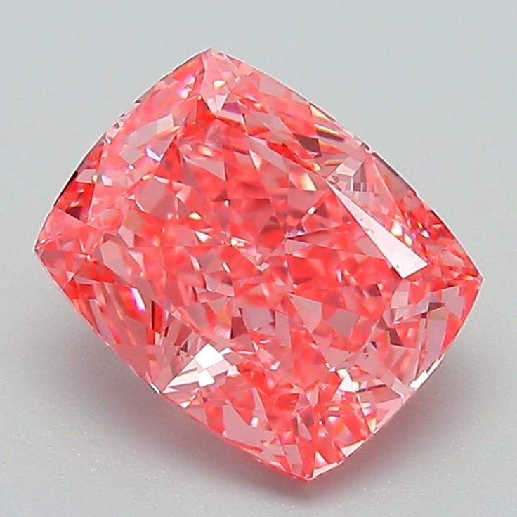 2.10 Ct. Fancy Vivid Pink Cushion Lab Grown Diamond