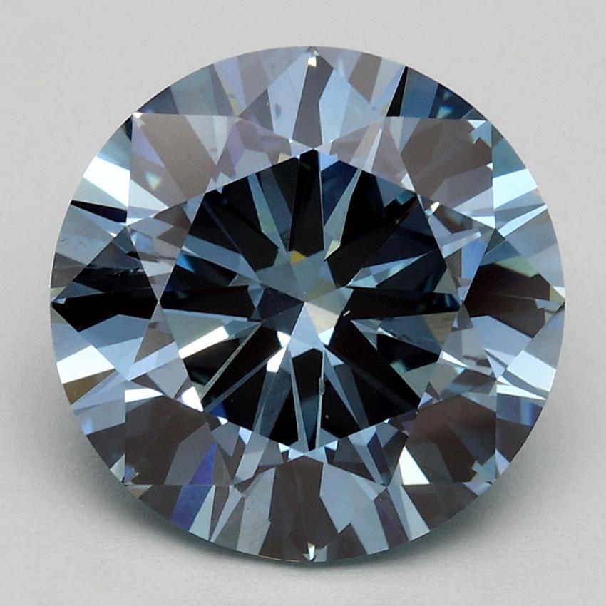 3.02 Ct. Fancy Intense Blue Round Lab Grown Diamond