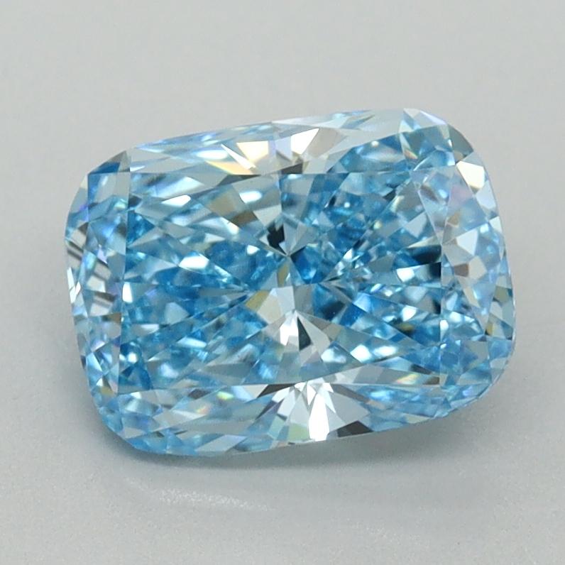 1.63 Ct. Fancy Vivid Blue Cushion Lab Grown Diamond