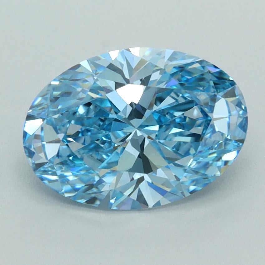3.02 Ct. Fancy Vivid  Blue Oval Lab Grown Diamond