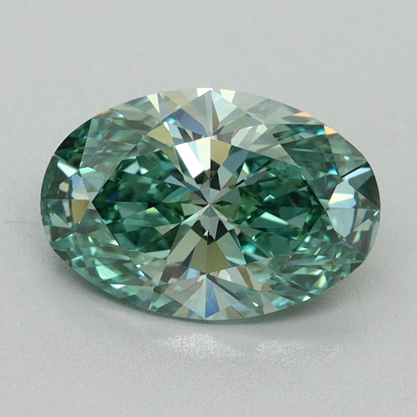 1.59 Ct. Fancy Vivid Green Oval Lab Grown Diamond