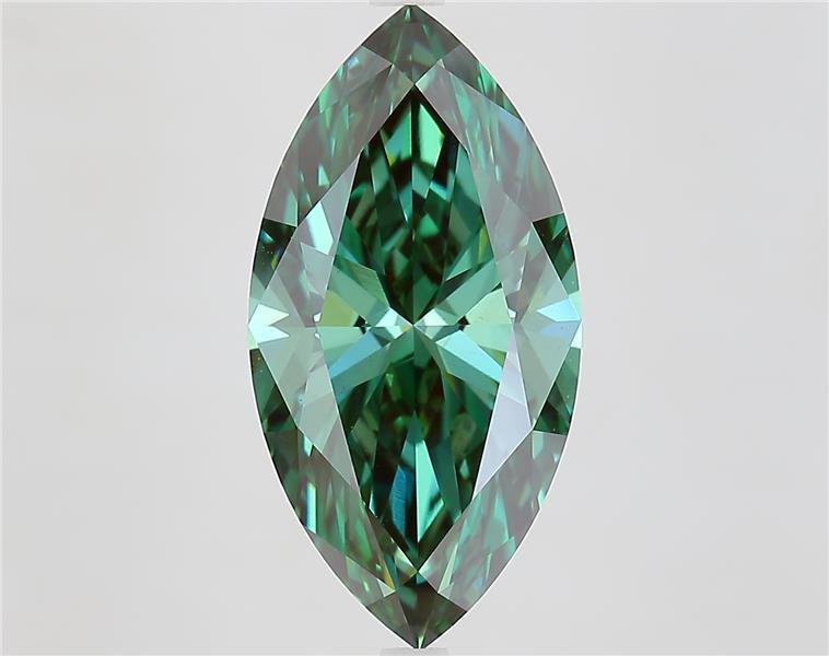 5.31 Ct. Fancy Vivid  Green Marquise Lab Grown Diamond