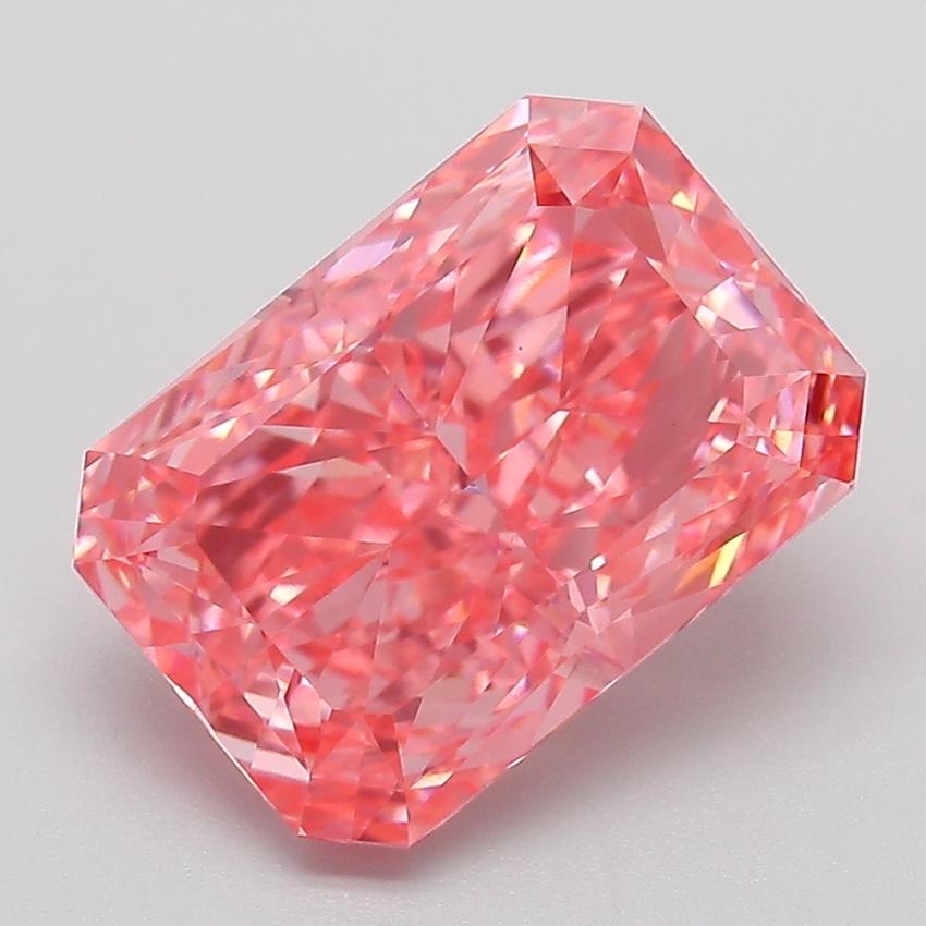 4.11 Ct. Fancy Vivid Pink Radiant Lab Grown Diamond