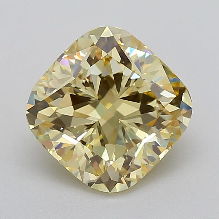 2.66 Ct. Fancy Yellow Cushion Lab Grown Diamond