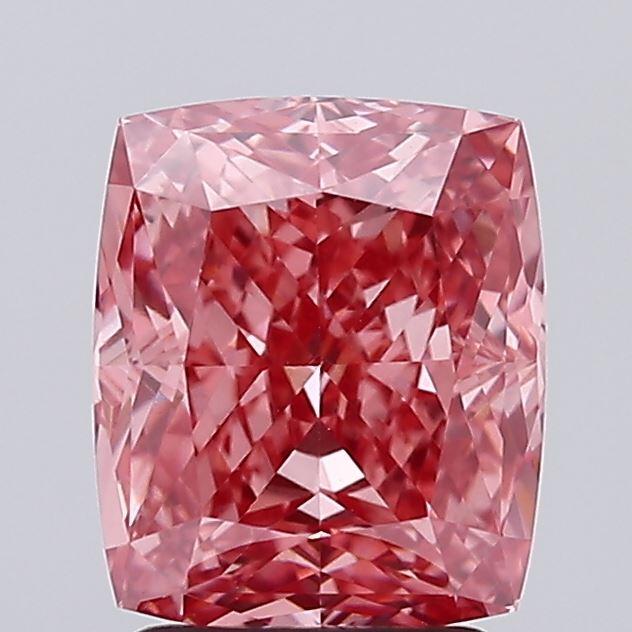 2.86 Ct. Fancy Vivid Pink Cushion Lab Grown Diamond