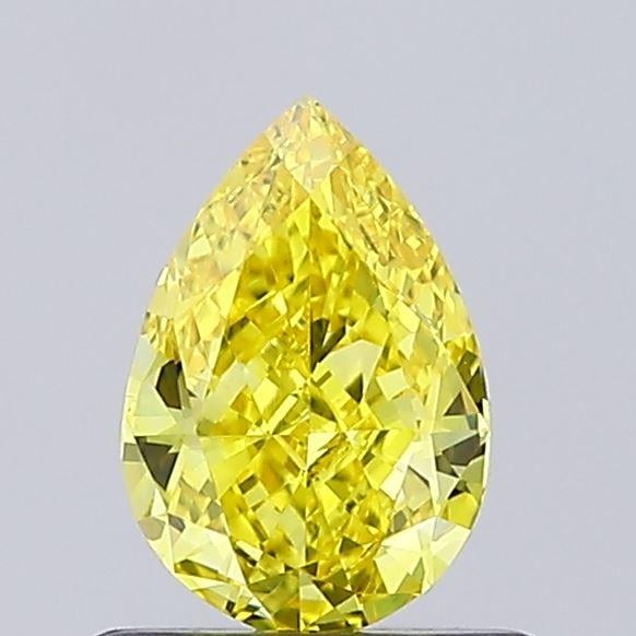 0.66 Ct. Fancy Vivid Yellow Pear Lab Grown Diamond