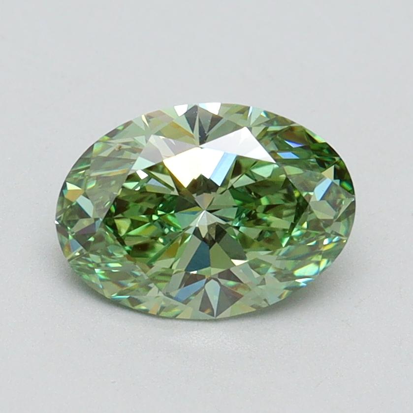 1.14 Ct. Fancy Vivid Green Oval Lab Grown Diamond