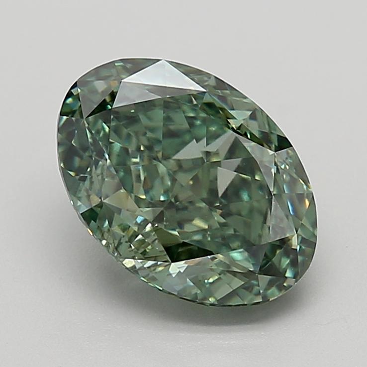 3.36 Ct. Fancy Vivid Green Oval Lab Grown Diamond