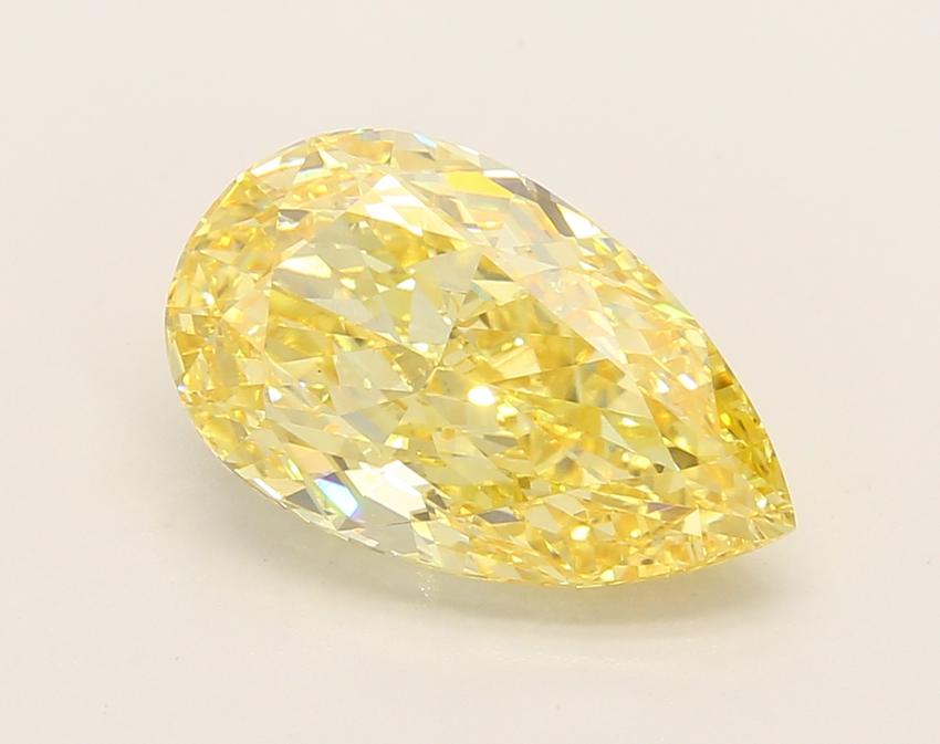 4.01 Ct. Fancy Vivid Yellow Pear Lab Grown Diamond