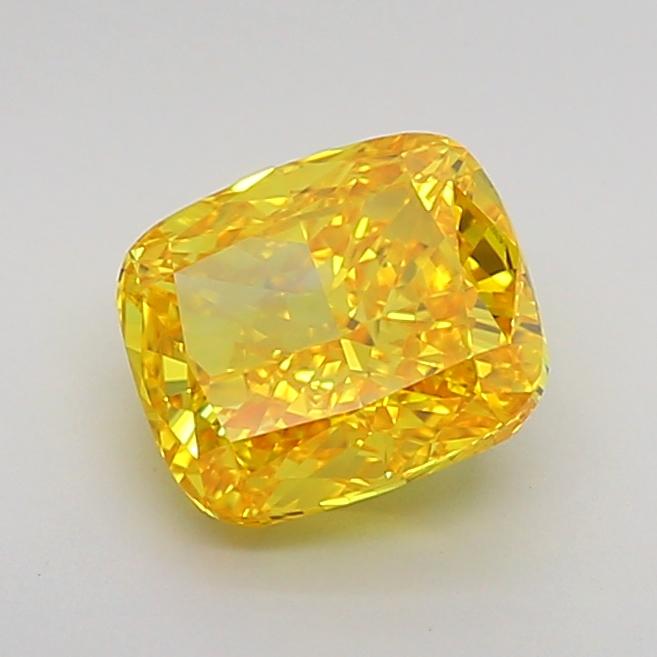 1.54 Ct. Fancy Vivid  Yellow Cushion Lab Grown Diamond