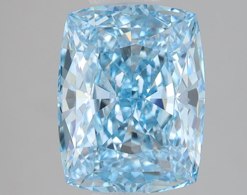 3.11 Ct. Fancy Vivid Blue Cushion Lab Grown Diamond