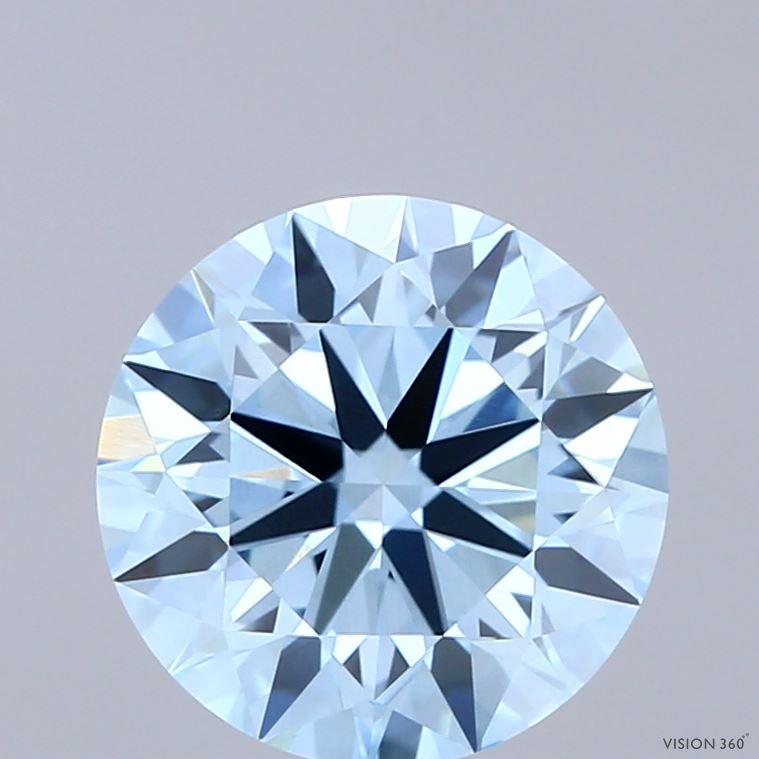 2.72 Ct. Fancy Vivid Blue Round Lab Grown Diamond