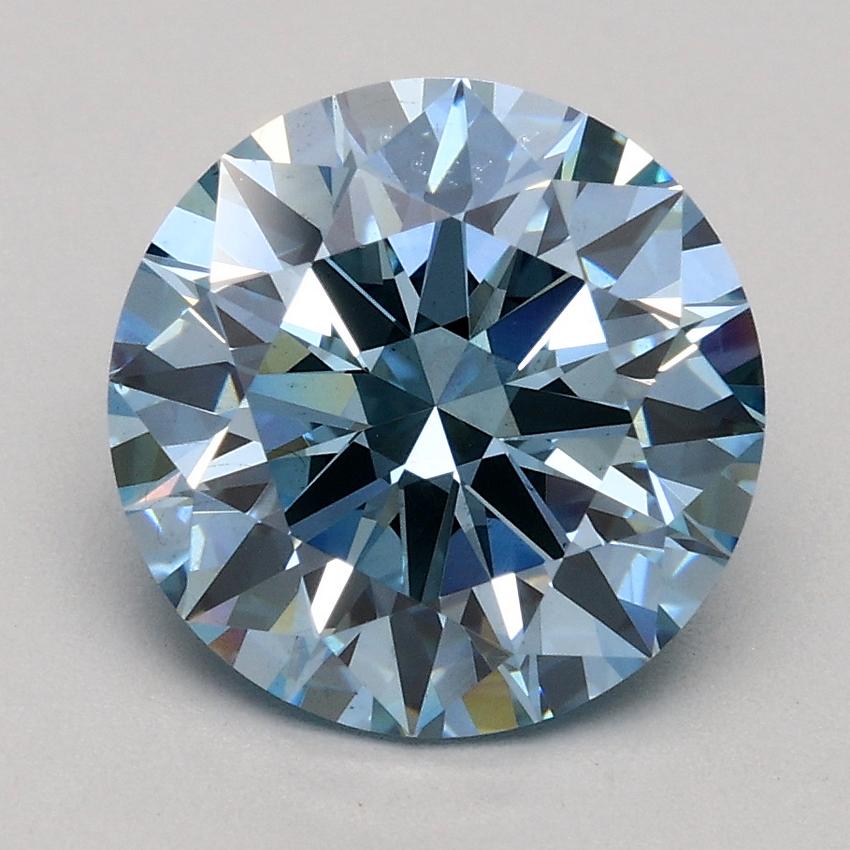 2.27 Ct. Fancy Intense Blue Round Lab Grown Diamond