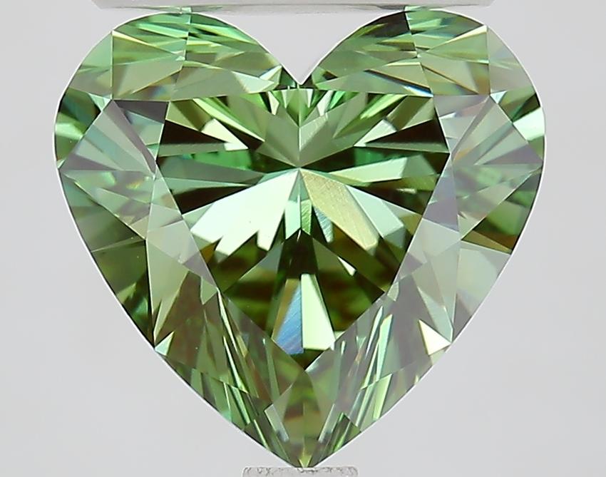 2.81 Ct. Fancy Vivid Green Heart Lab Grown Diamond