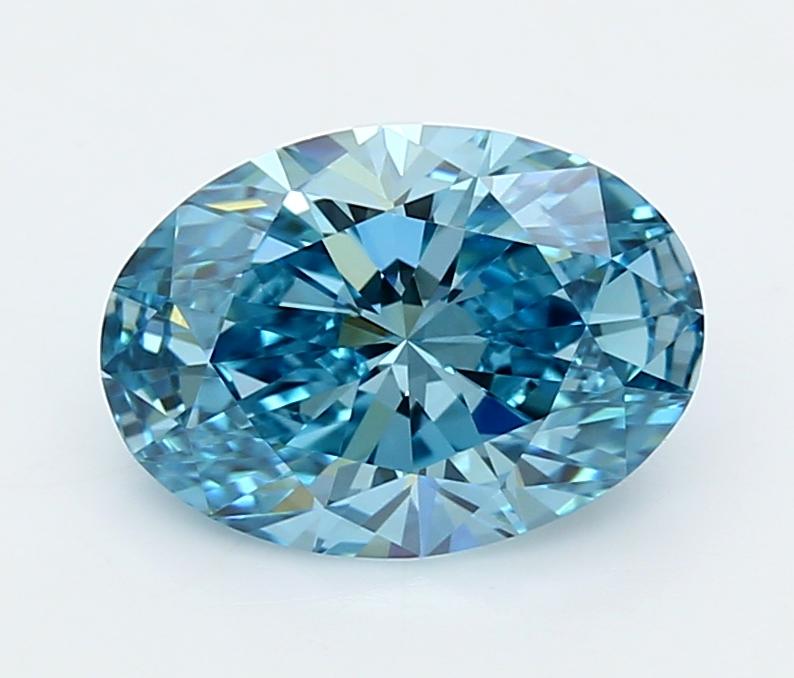 2.26 Ct. Fancy Vivid  Blue Oval Lab Grown Diamond