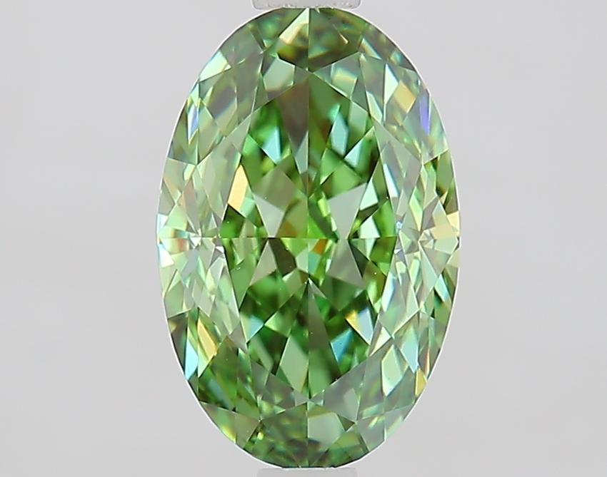 2.01 Ct. Fancy Vivid Green Oval Lab Grown Diamond