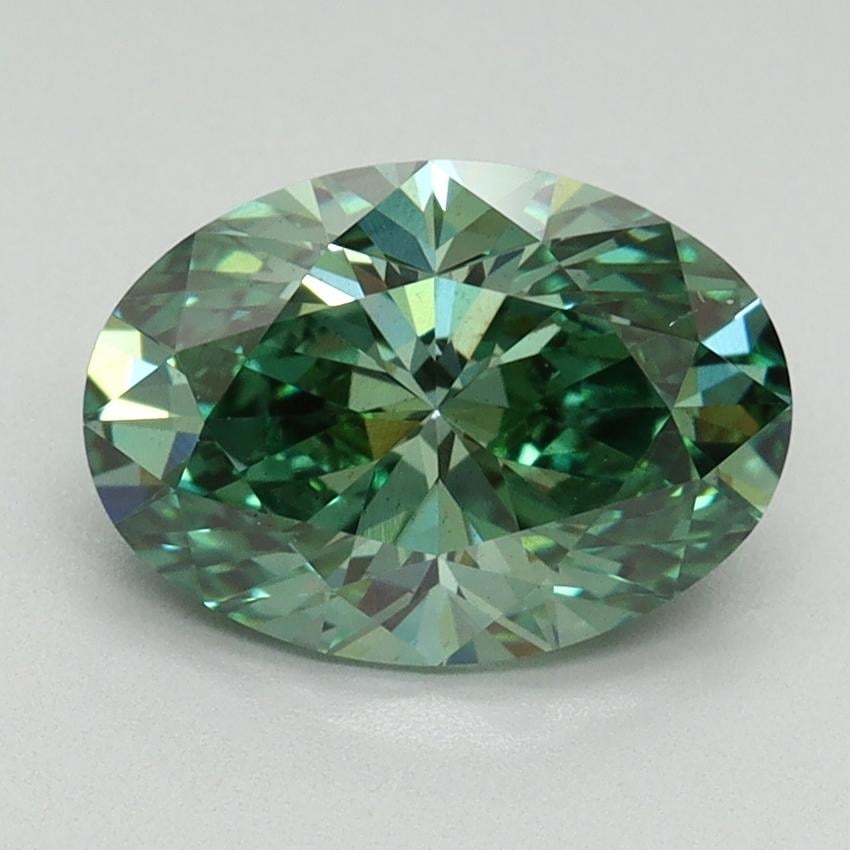 2.01 Ct. Fancy Vivid Pacific Green Oval Lab Grown Diamond