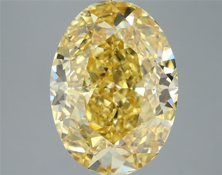 6.10 Ct. Fancy Intense Yellow Oval Lab Grown Diamond