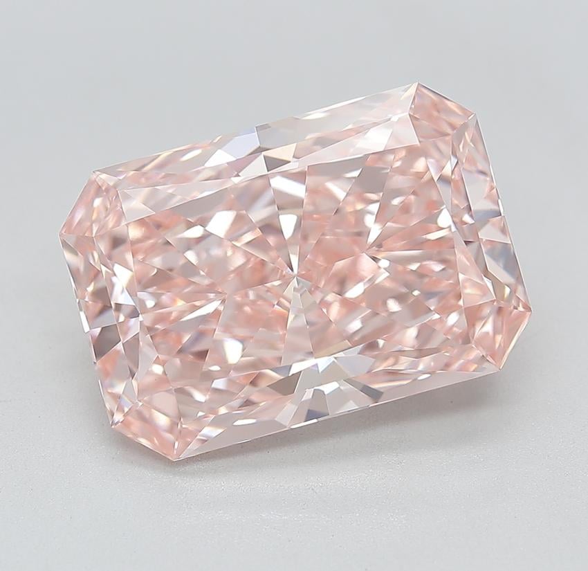 7.41 Ct. Fancy Vivid Pink Radiant Lab Grown Diamond