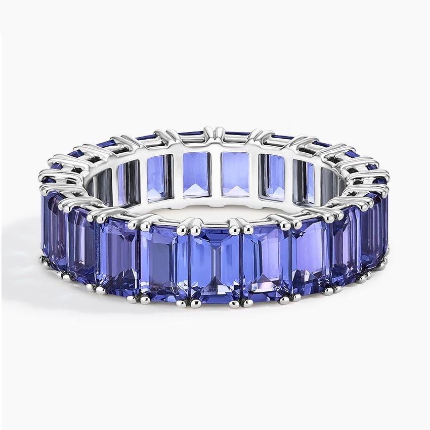10K White Gold Oval Cut Tanzanite Ring - KTCollection