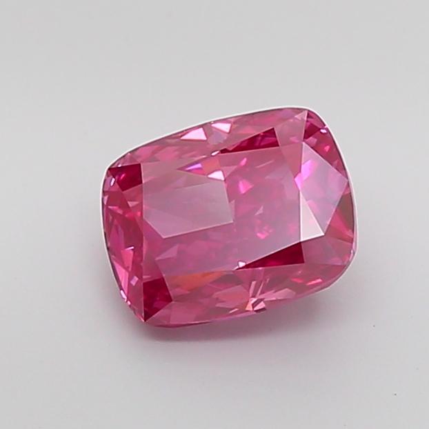 3.01 Ct. Fancy Vivid Pink Cushion Lab Grown Diamond