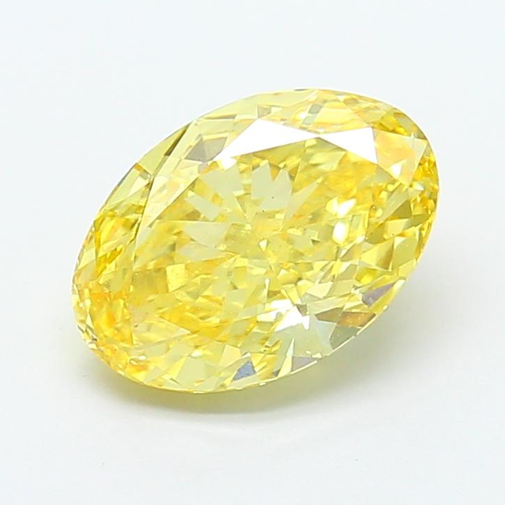 3.30 Ct. Fancy Vivid Yellow Oval Lab Grown Diamond