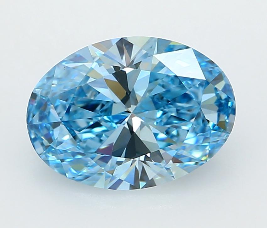 2.53 Ct. Fancy Vivid  Blue Oval Lab Grown Diamond