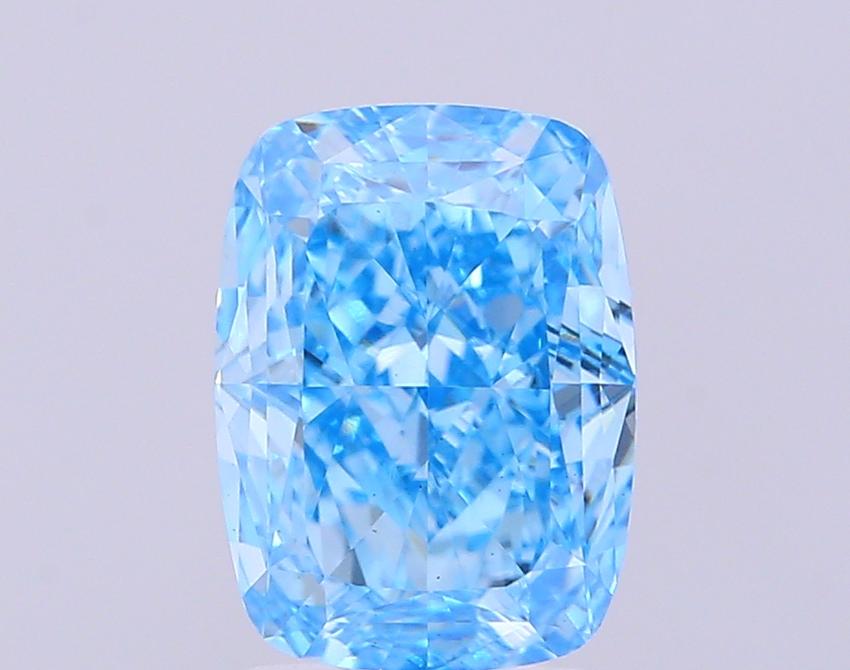 3.51 Ct. Fancy Vivid  Blue Cushion Lab Grown Diamond