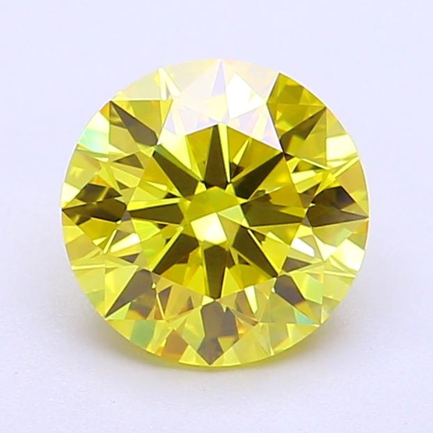 1.60 Ct. Fancy Vivid Yellow Round Lab Grown Diamond