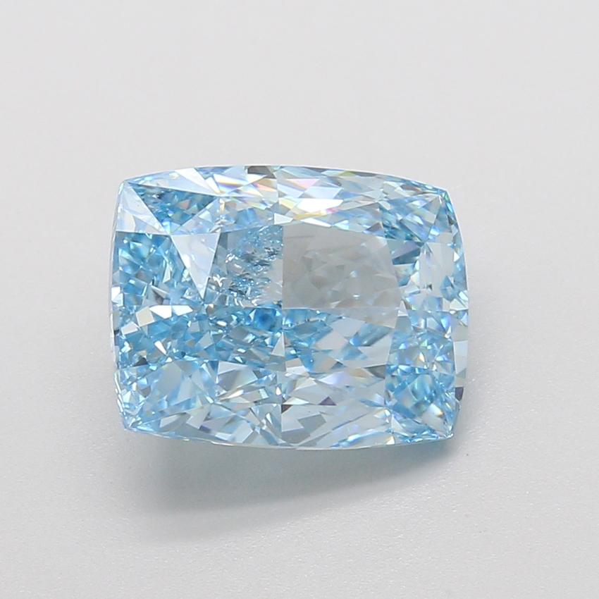 5.10 Ct. Fancy Vivid Blue Cushion Lab Grown Diamond